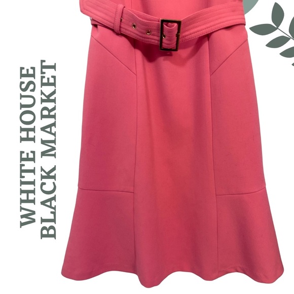 WHBM Pink Power Dress Belted Fit and Flare– Barbie Pink Size 0 - Picture 4 of 6